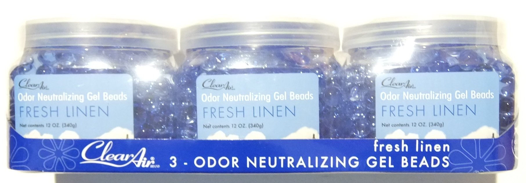 Punati CleanAir Odor Neutralizing Gel Beads, 12 oz (Pack of 3) (Blue - Fresh Linen)