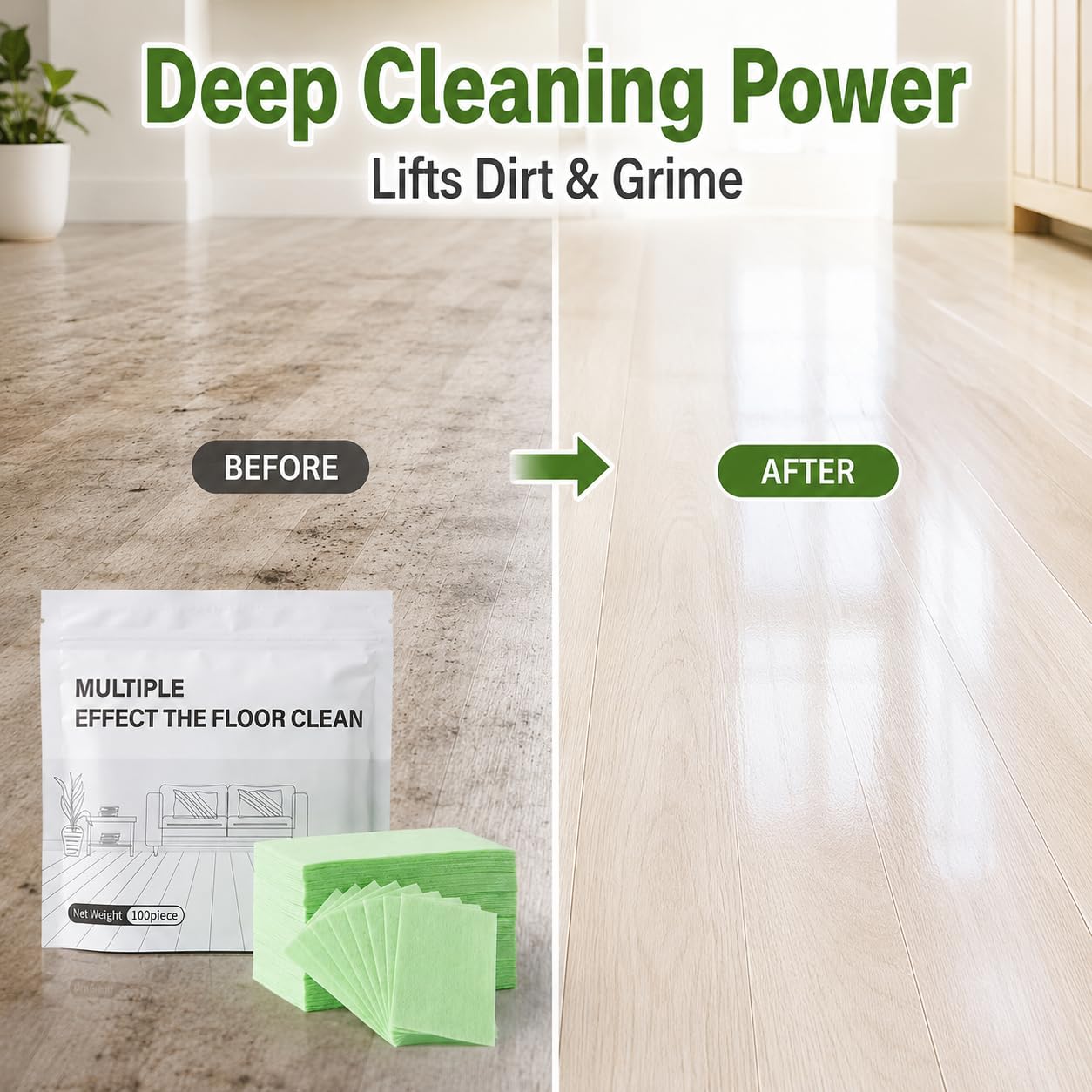 UsLikeDiy Multi-surface Floor Cleaning Tablets, High Efficiency Concentrated Cleaning Pods, Suitable for Hardwood Tile Laminate Home Indoor Use