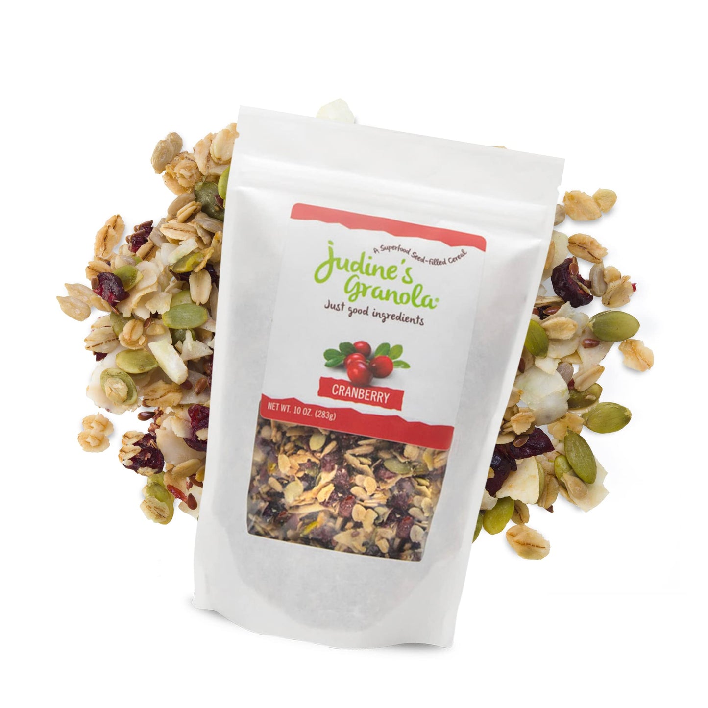 Judine's Granola Healthy Whole Grain Oats, Cranberry, 10 Ounces, Pack of 1