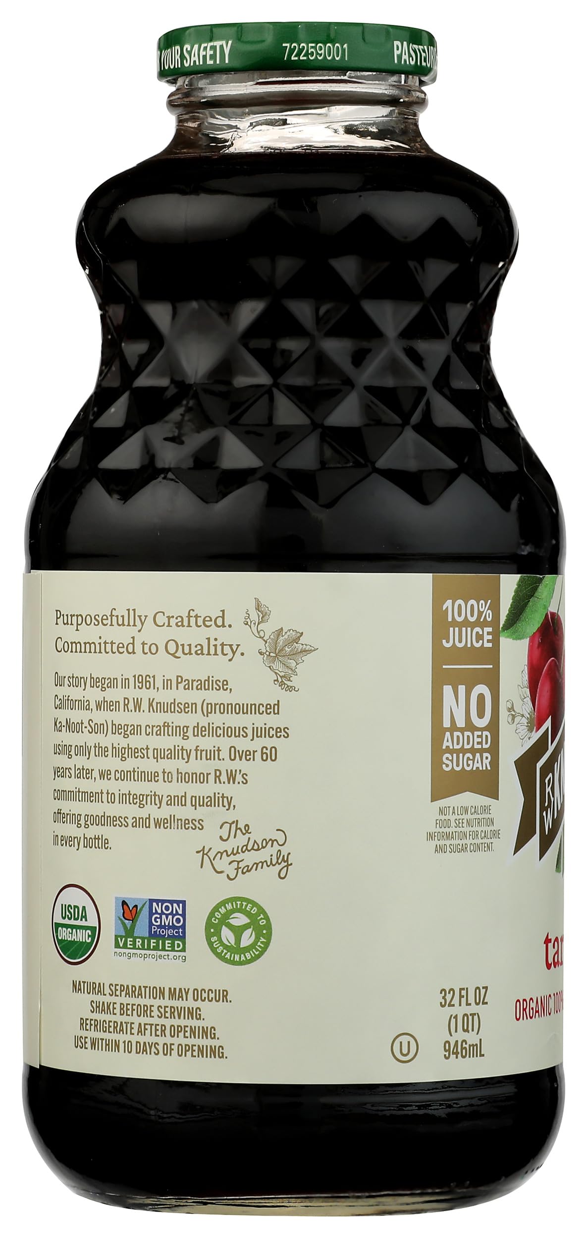 R.W. Knudsen Family Organic Just Tart Cherry Juice, 32 Ounces