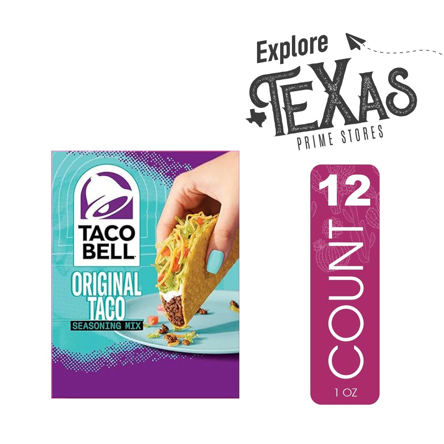 Taco Bell - Lavinia essentials Bundle: 12-Pack of Original Taco Seasoning Mix, 1oz Packet + 1 Utility Prop.