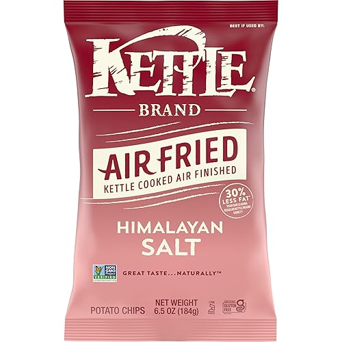 Kettle Brand Potato Chips, Air Fried Himalayan Salt Kettle Chips, 6.5 Oz Bag