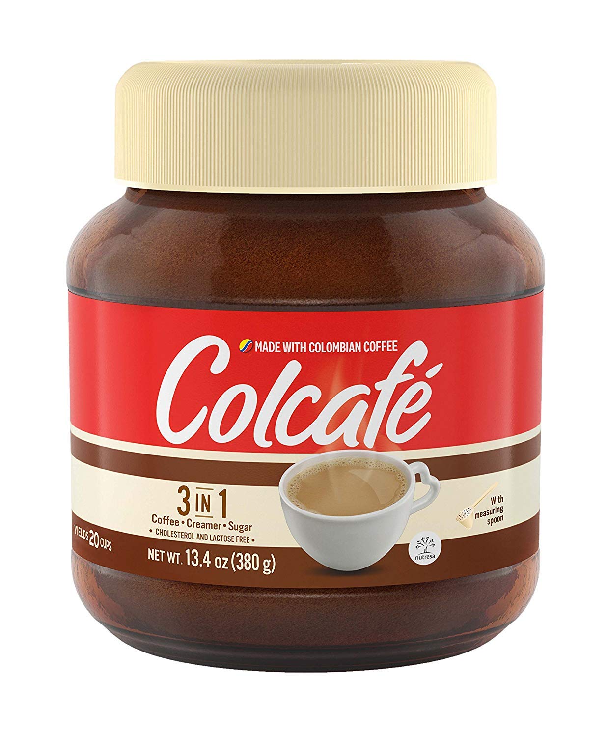 Colombian Coffee Colcafe COMBO, 1 Instant Classic Coffee 6 Oz & 1 Cafe con Leche 13.4 oz