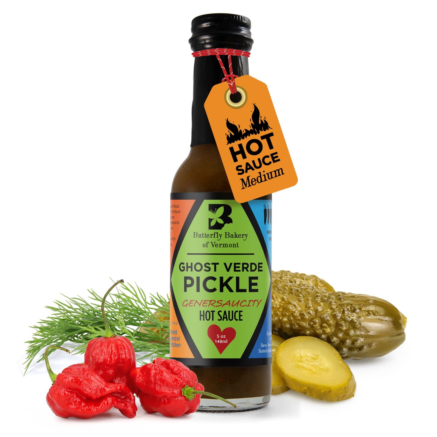 Butterfly Bakery of Vermont Ghost Verde Pickle Hot Sauce, 5 fl oz