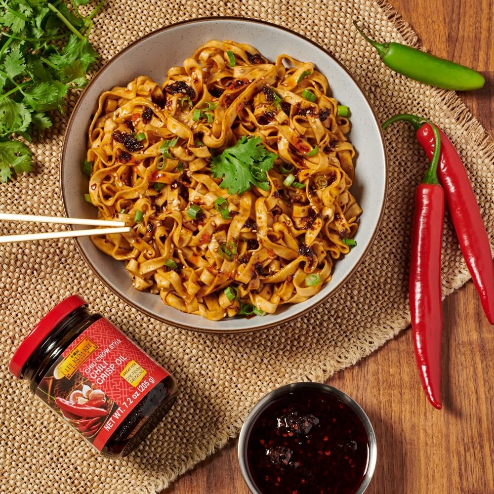 Lee Kum Kee Chiu Chow Chili Crisp Oil (7.2 oz - 2 Pack) Spicy and Savory Chili Crisp Oil for Authentic Asian Cuisine, Perfect for Dips, Drizzling