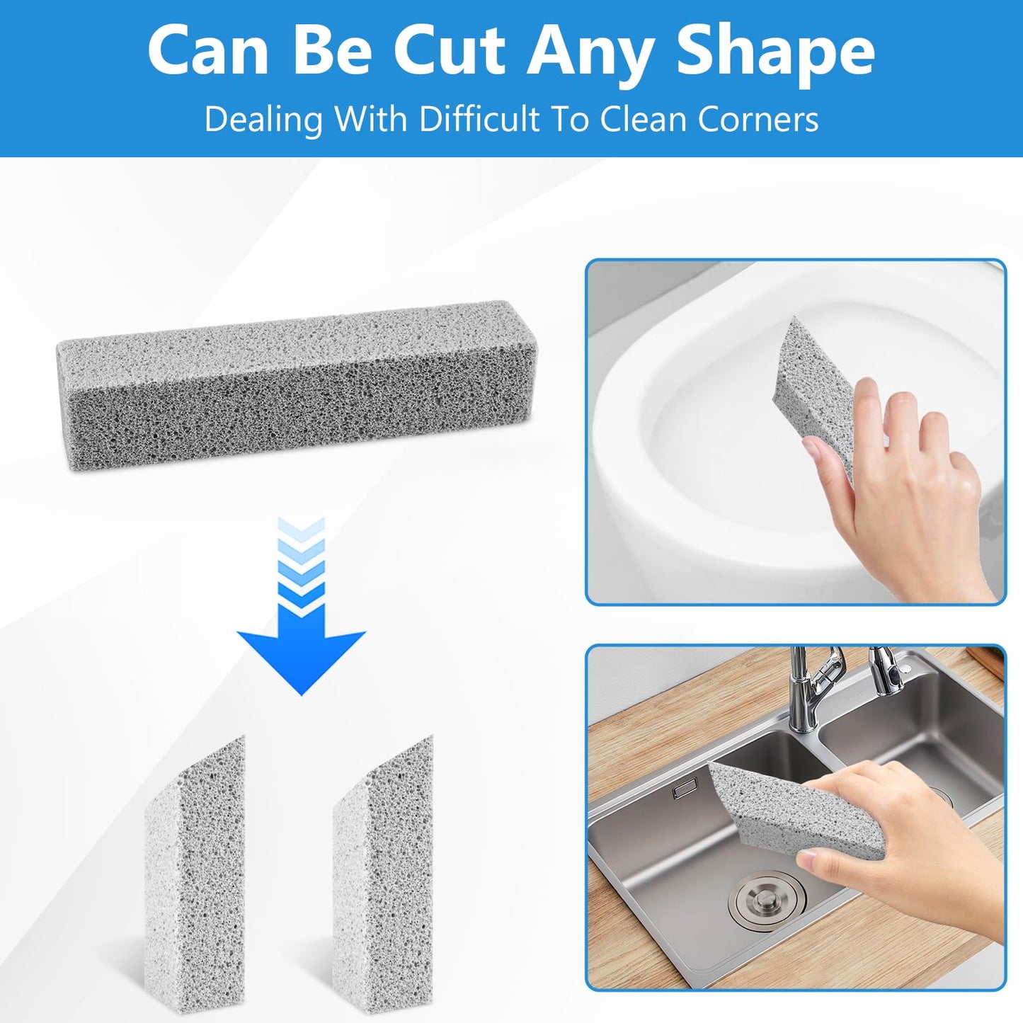 KKEETUR 20 Pack Pumice Stone Toilet Bowl Cleaner, Pumice Stone for Cleaning Stick Hard Water Rings, Calcium Buildup & Stains, Safe for Bathroom, Sink