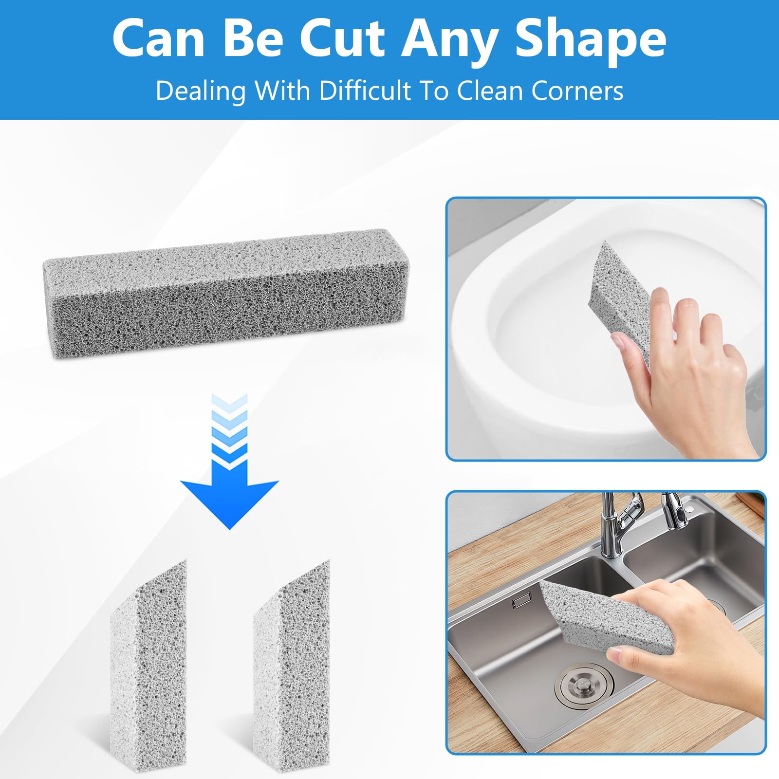 KKEETUR 20 Pack Pumice Stone Toilet Bowl Cleaner, Pumice Stone for Cleaning Stick Hard Water Rings, Calcium Buildup & Stains, Safe for Bathroom, Sink