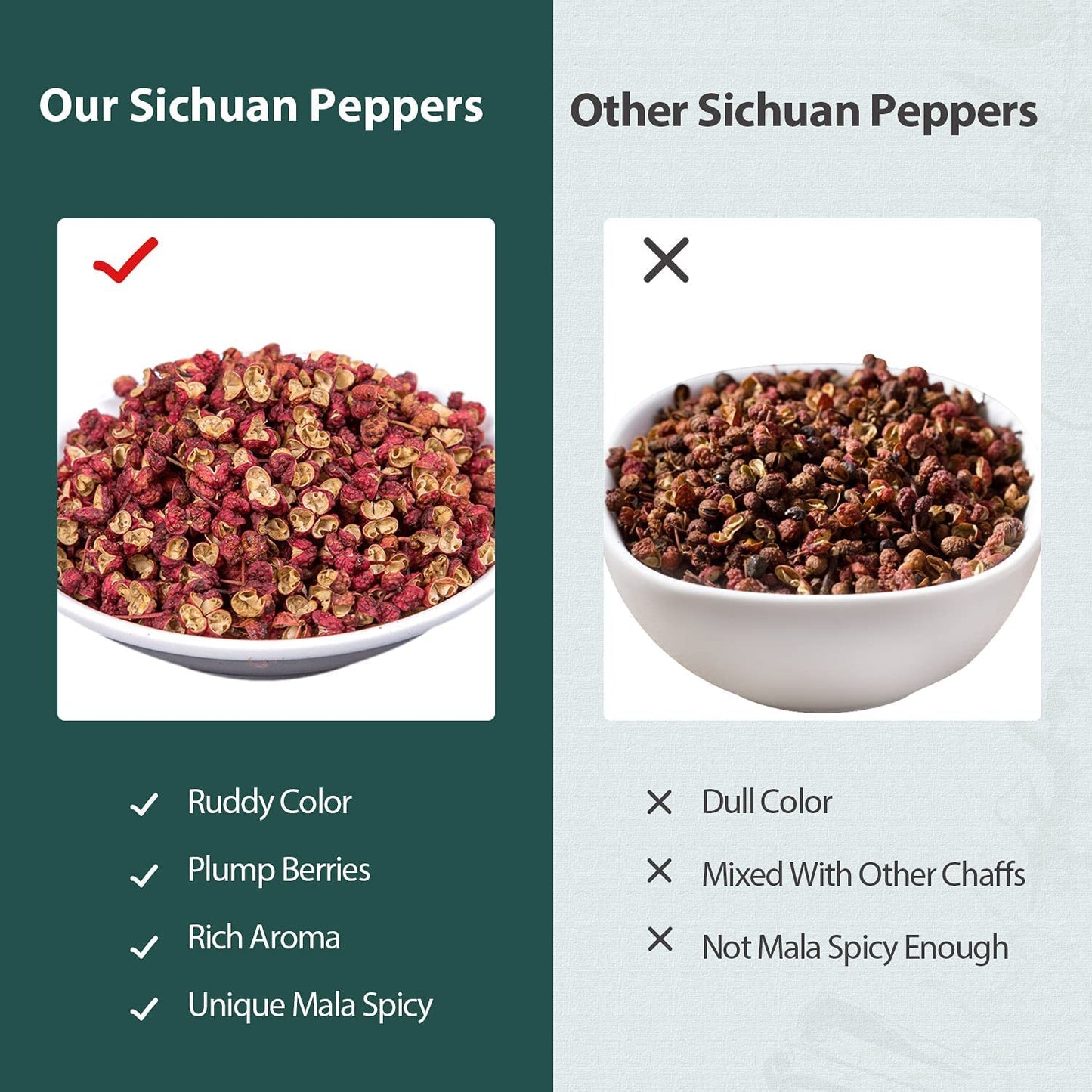 Soeos Sichuan Peppercorns, 4 Ounce(113g), Authentic Szechuan Red Peppercorn, Numbing and Tingle Effect, Less Seeds, Strong Flavor, Essential for Mapo