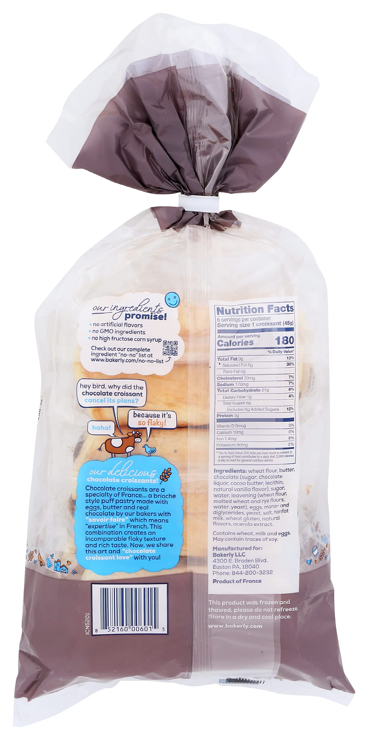 bakerly Chocolate Croissants, 9.52 Ounce.