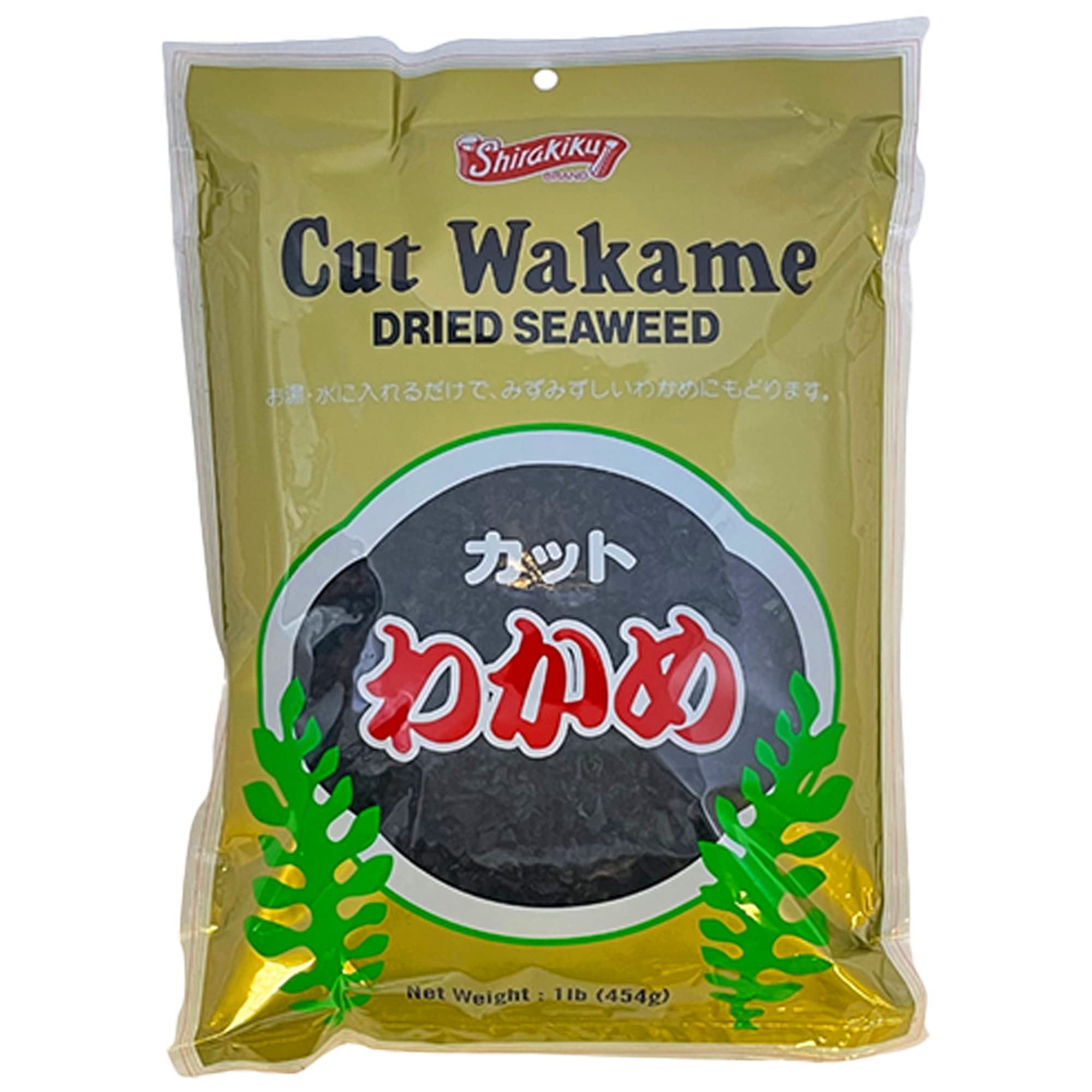 Shirakiku Cut Wakame Dried Seaweed - Dry Seaweed, Sea Kelp - Fresh Vegetables and Seaweed Chips for Miso Soup, Ramen, and Sushi - Pre-Cut, Resealable