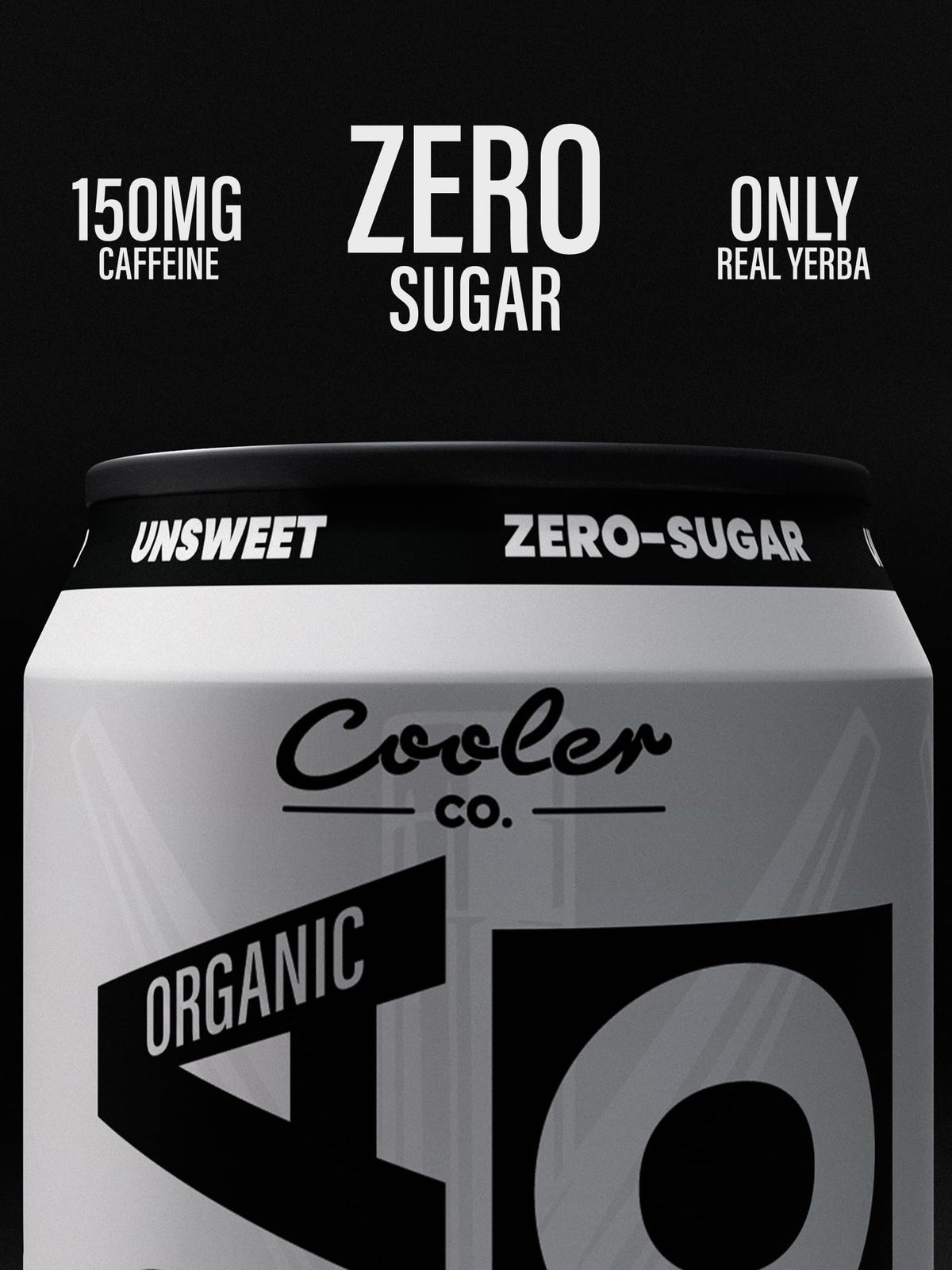 COOLER CO. YERBA MATE | Organic Caffeine | Sugar-Free THE OG Unsweet (12PK)