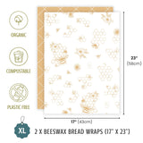 Nectar & Nest Beeswax Wraps for Food - Bread Wraps - Reusable Bread Storage Bags - Organic & Eco-Friendly Alternative to Aluminum Foil, Sourdough Bags