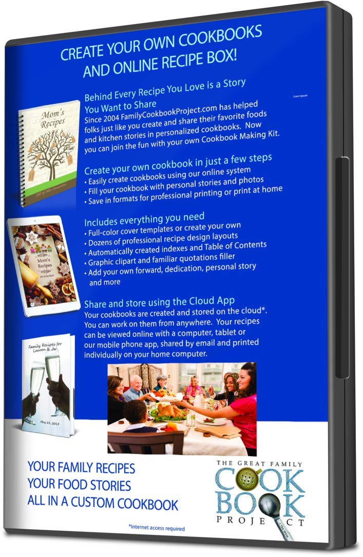 Personalized Cookbook Making Kit Including 1 Printed Cookbook - Fun, Convenient and Easy to Use: Preserves Family Recipes for Future Generations