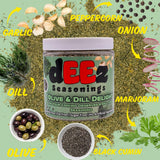 Deez Seasonings Olive and Dill Delight - Perfect for Chicken, Eggs, Sandwiches & Salads, Light & Fresh Blend, Gluten-Free, No Additives