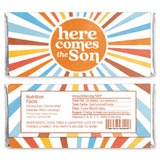 Big Dot of Happiness Here Comes The Son Candy Bar Wrappers, Funny Boy Boho Baby Shower Party Favors - Set of 24