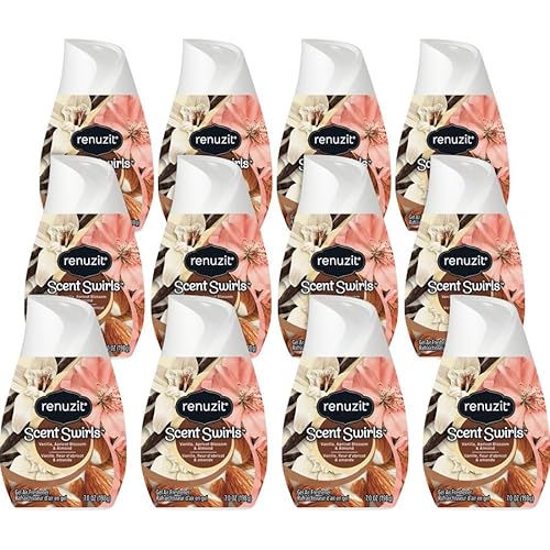 Renuzit Gel Solid Air Freshener Cone, Vanilla, Apricot Blossom, & Almond, 7 OZ (Pack of 12)