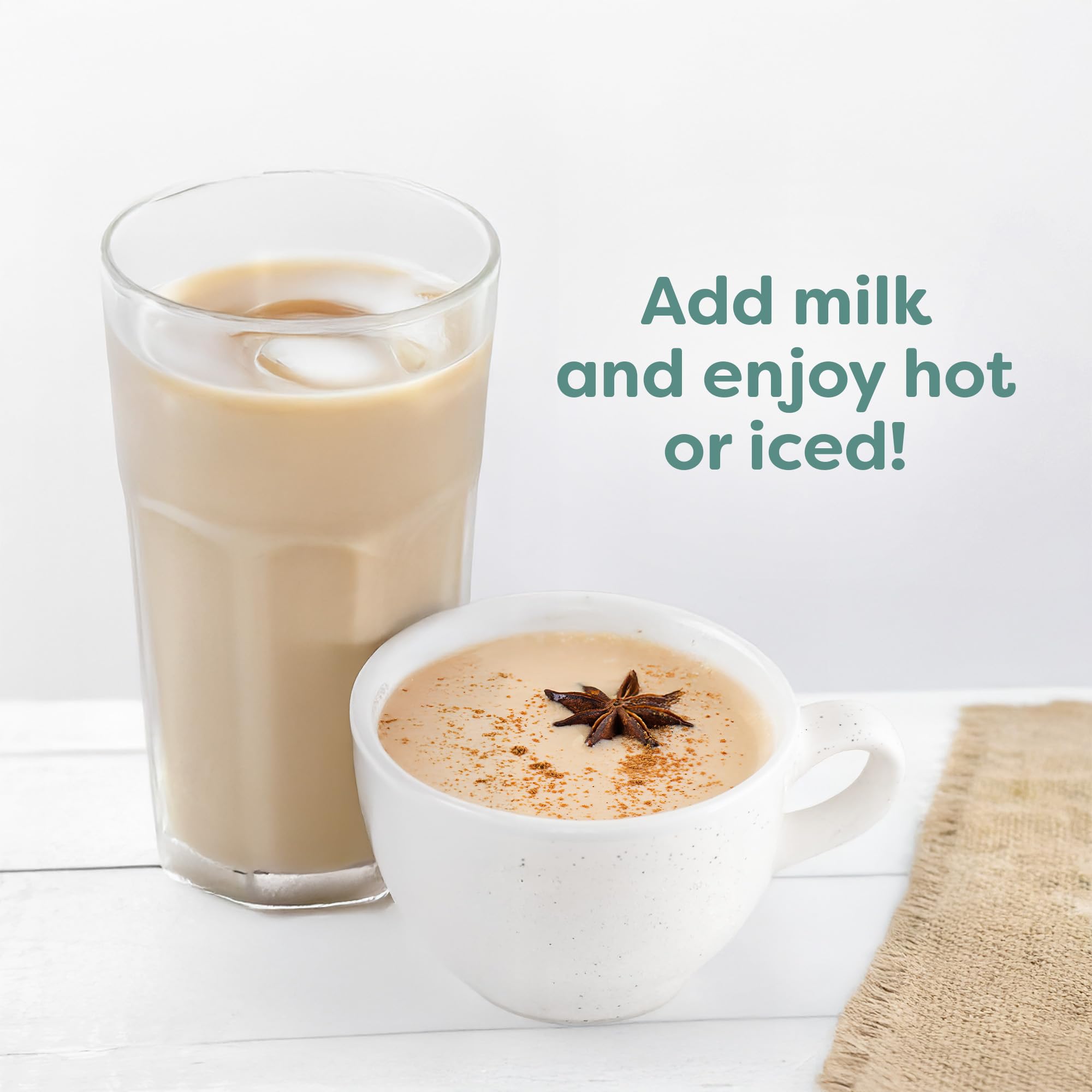 Harmony Leaf Masala Chai Concentrate, 16 oz, Black Tea and Spices Chai Latte Base, 1 to 1 Mix, Vegan, No Artificial Flavors