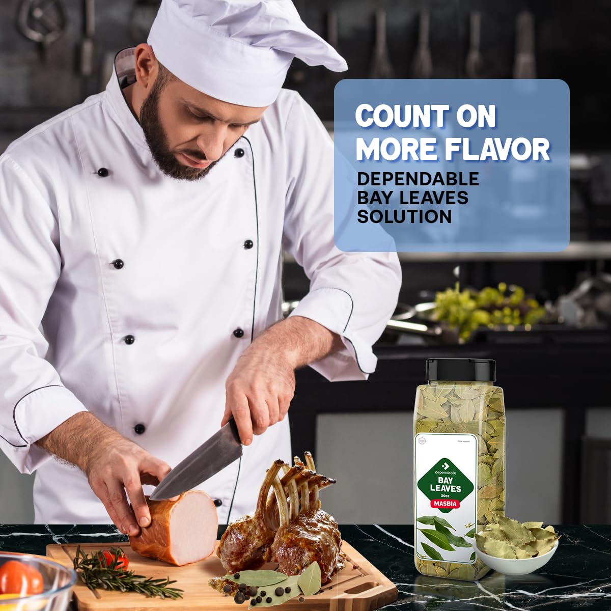 Dependable Foods Bay Leaves - 2 oz. Jar - 100% Natural, Non-GMO, Salt-Free | Kosher, Allergen-Free | Nature’s Aroma
