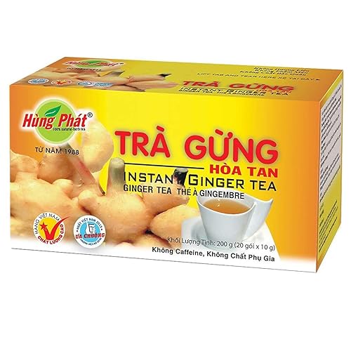 02 Boxes - Hung Phat Instant Ginger Tea box of 20 sachets x 10 g - Tra Gung Hung Phat