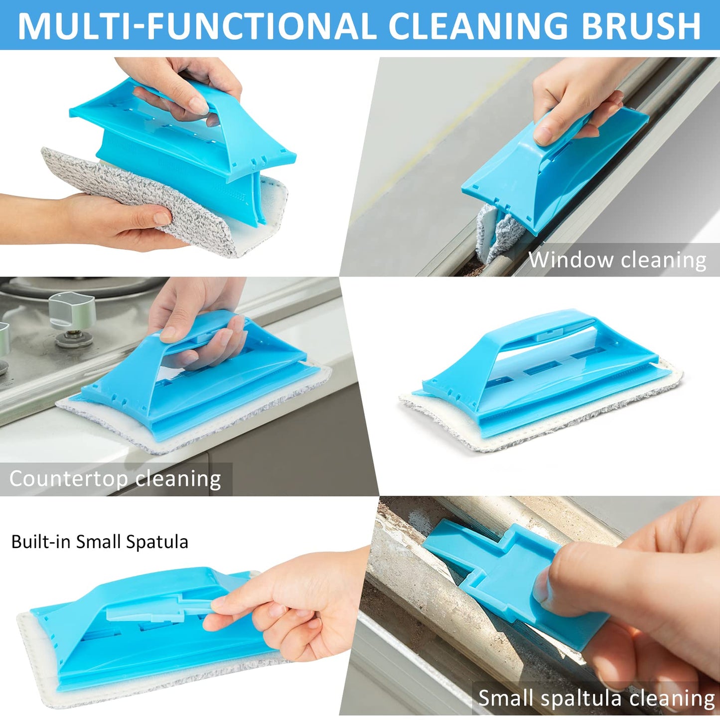 HLWDFLZ Microfiber Duster Kit 23pcs with 30 to 100 Inches Extension Pole and Extendable Window Squeegee, Washable and Bendable Feather Duster