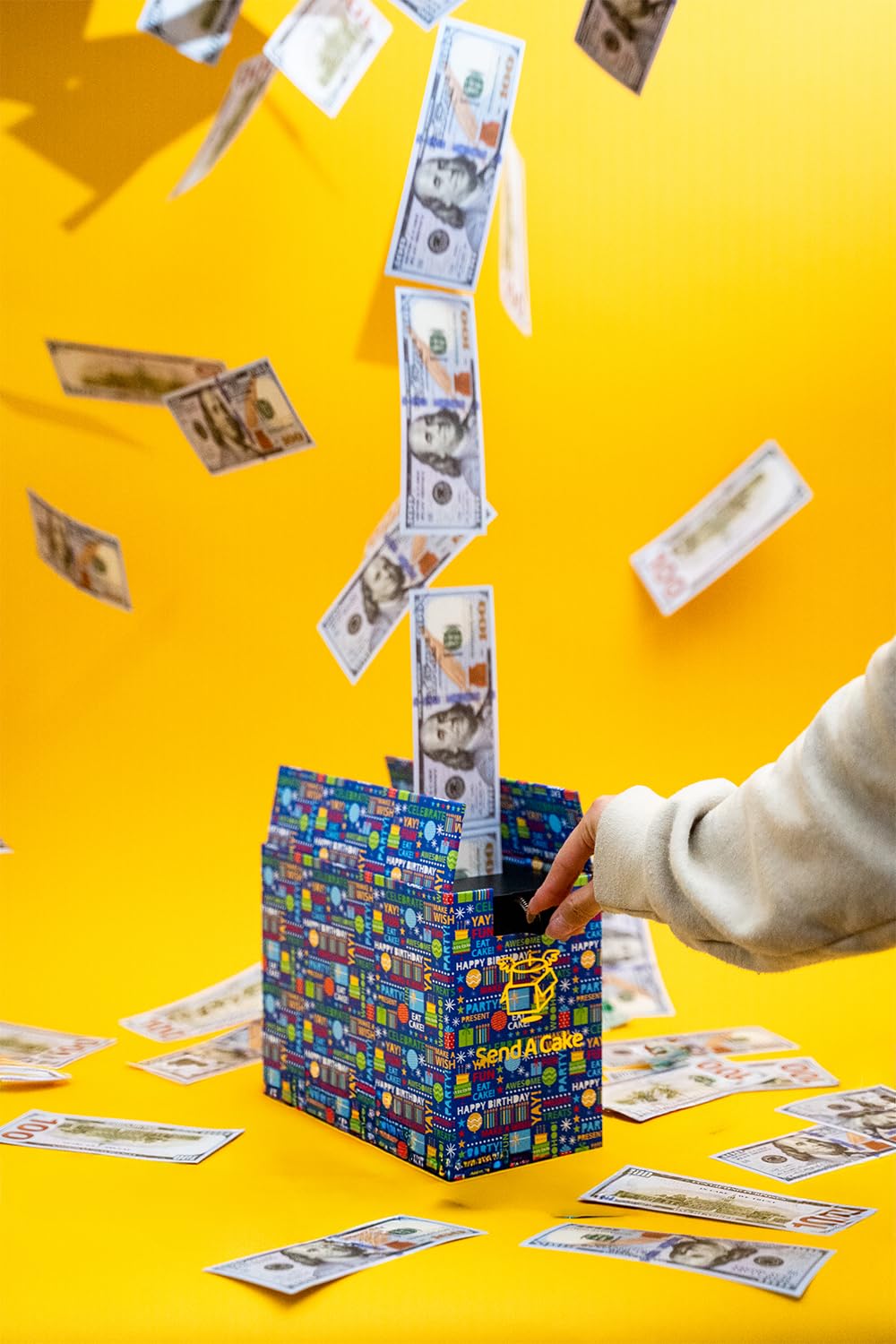 Send A Cake Birthday Billionaire Gift Box DIY Shooting Bills Birthday Surprise Box, Ready-to-Fill Unique Birthday Gift for Women, Men & Kids