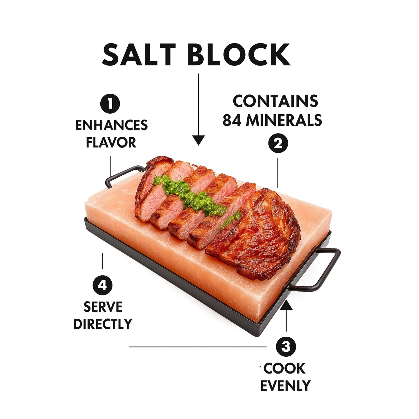 Pink Salt Wall Salt Block, Cooking Book, 12 x 8 x 2 Inches, 16 lbs