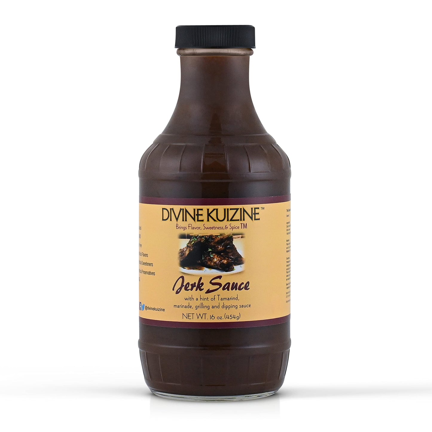 Divine Kuizine Jerk Sauce|Jamaican BBQ Glaze| Seasoning| Hot Spice BBQ16 oz| Marinade Chicken, Meats, Smoked Meats and Seafood | All natural no