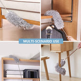 Microfiber Duster with Extension Pole(Stainless Steel) 30 to 100'', with Bendable Head, Extendable Long Duster for Cleaning Ceiling Fan, High Ceiling