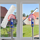 ITTAR Window Squeegee with 2 Sets Stainless Steel Pole, Squeegee Cleaning Tools with Microfiber Pads, 60"-72" Telescopic Window Washing Kit