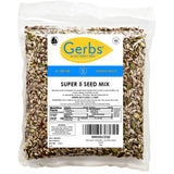 Gerbs Super 5 Seed Snack Mix 14 oz. | Raw, No Artificial Additives, Resealable Bag | Crunchy Pumpkin, Sunflower, Flax, Chia & Hemp Blend | Top 14