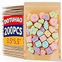 DOTUAHO 200 PCS Paper Bags with Window, 3.5" x 5.5" Resealable Bags, Stand Up Pouches, Reusable Ziplock Food Storage Bag Resealable Pouches for Foods
