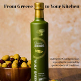 TRULY GREEK Flavors of Greece Gift Box - Premium 0.2 Athenolia Single Varietal Extra Virgin Olive Oil & Honey Balsamic Vinegar, Cold Press Greek Olive