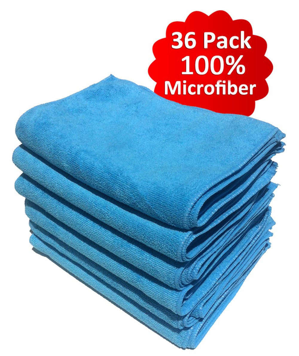 AllGuard Microfiber Cleaning Cloths - 36-Pack Reusable & Washable Microfiber Towels for Cars, Multi-Purpose Cleaning Rags, Kitchen Cloths for Home