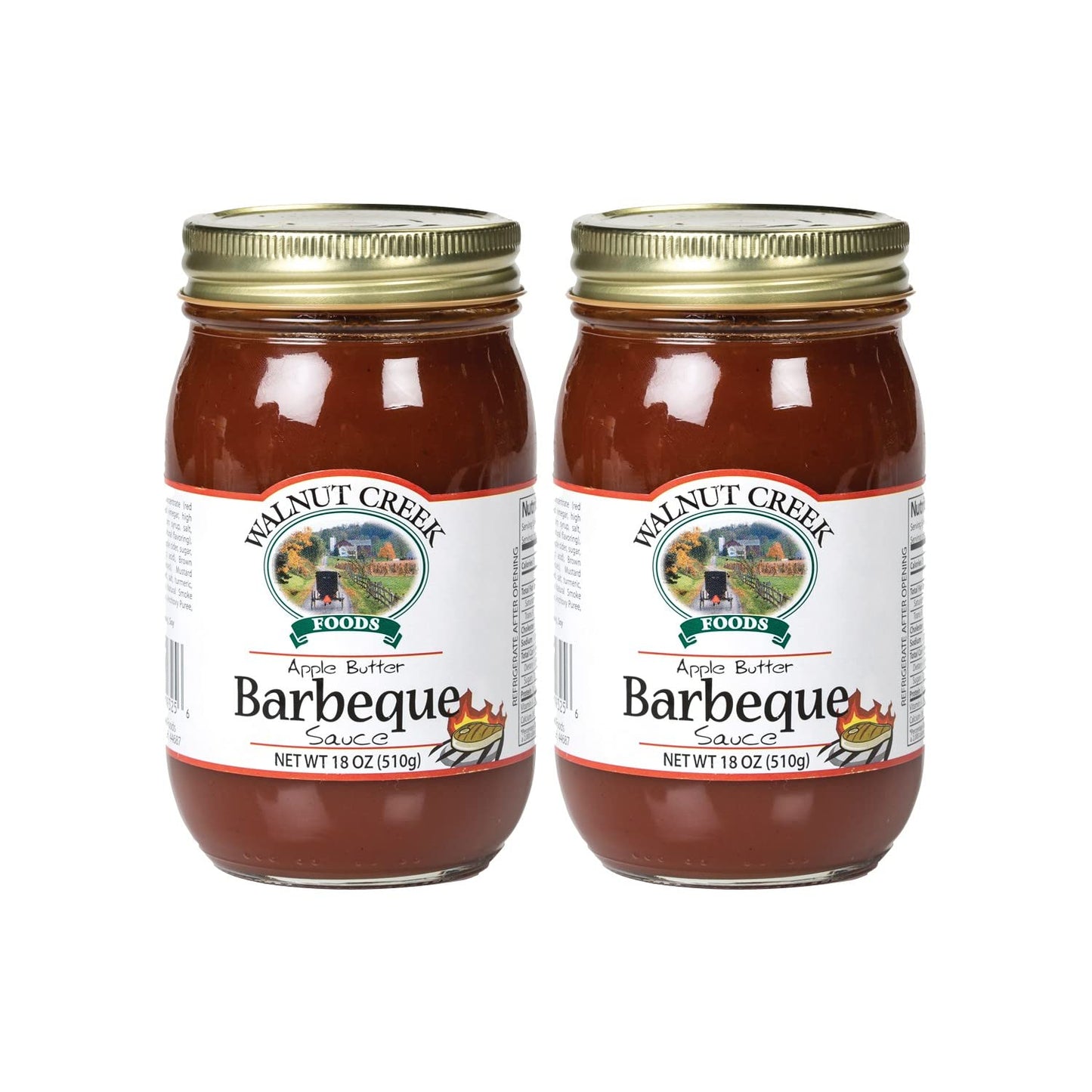Walnut Creek Apple Butter Barbeque Sauce - Sweet and Tangy Original, 2 Jars