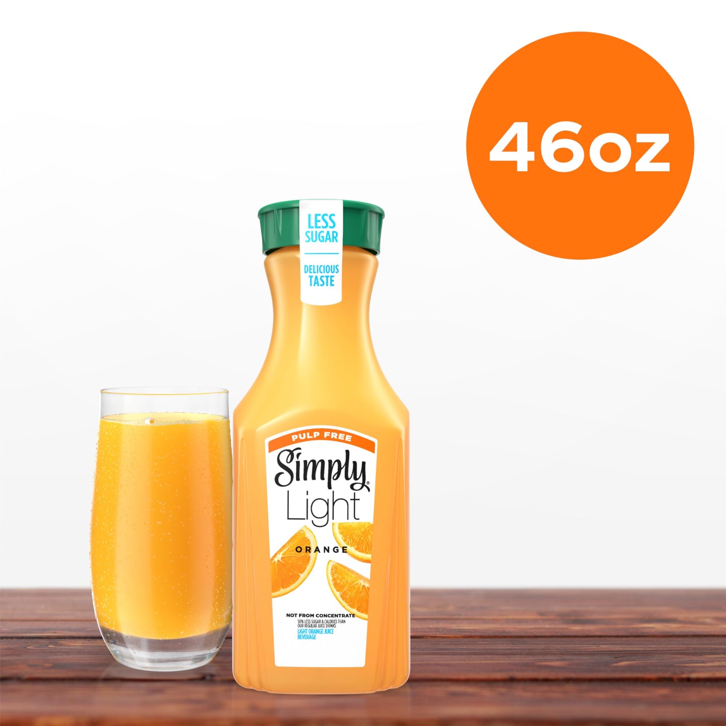 SIMPLY LIGHT ORANGE JUICE- PULP FREE, 46oz
