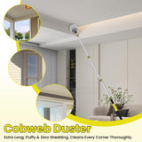 20FT High Ceiling Duster Kits with 3-12 Ft Extension Pole, Fan Blade Cleaner, Cobweb Duster, Window Squeegee Kit, Spider Web Brush for High Window