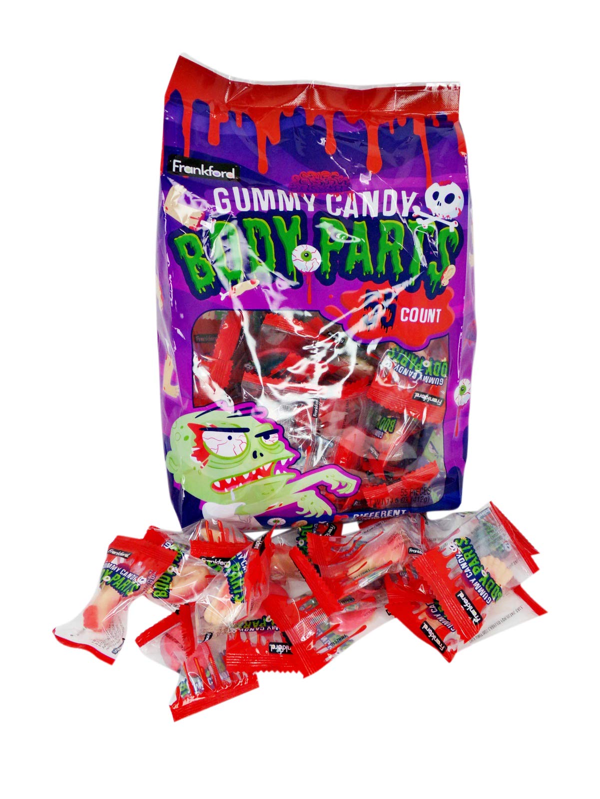 Frankford Halloween Gummy Candy Body Parts (55 Count)