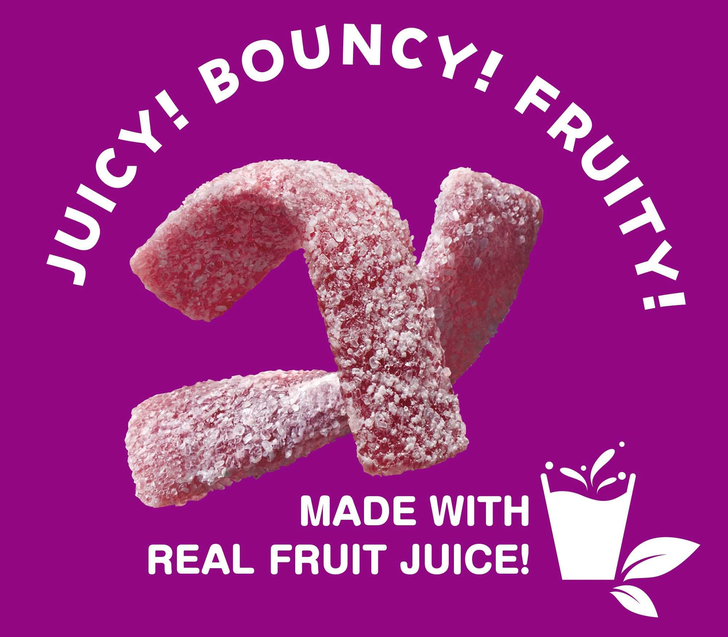 Bourbon Fettuccine Gummi Grape Candy, 10-Pack - Japanese Sour & Chewy Gummy Strips Made with Real Fruit Juice
