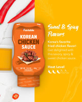 Funtable Delicious Korean Chicken Sauce (13.4 oz, Pack of 1) - Authentic Korean Flavor, Sticky & Tangy Sauce. Ideal for Fried Chicken, Nuggets
