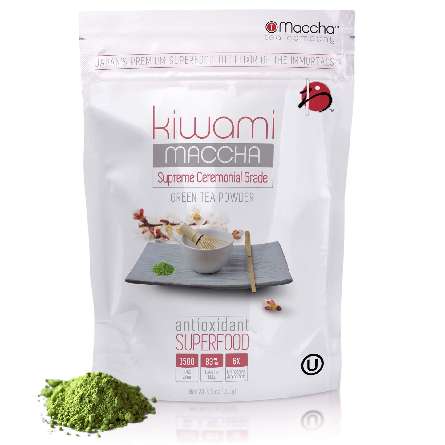 [iMaccha] Ceremonial Grade Matcha Powder - First Harvest - 3.5 oz - Japanese Green Tea - Kiwami