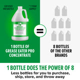 Grease Eater Pro Concentrate 1 Gallon (128 Uses) - Enzyme Grease Trap Treatment & Drain Maintainer, Grease Trap Cleaner for Odor Control & FOG