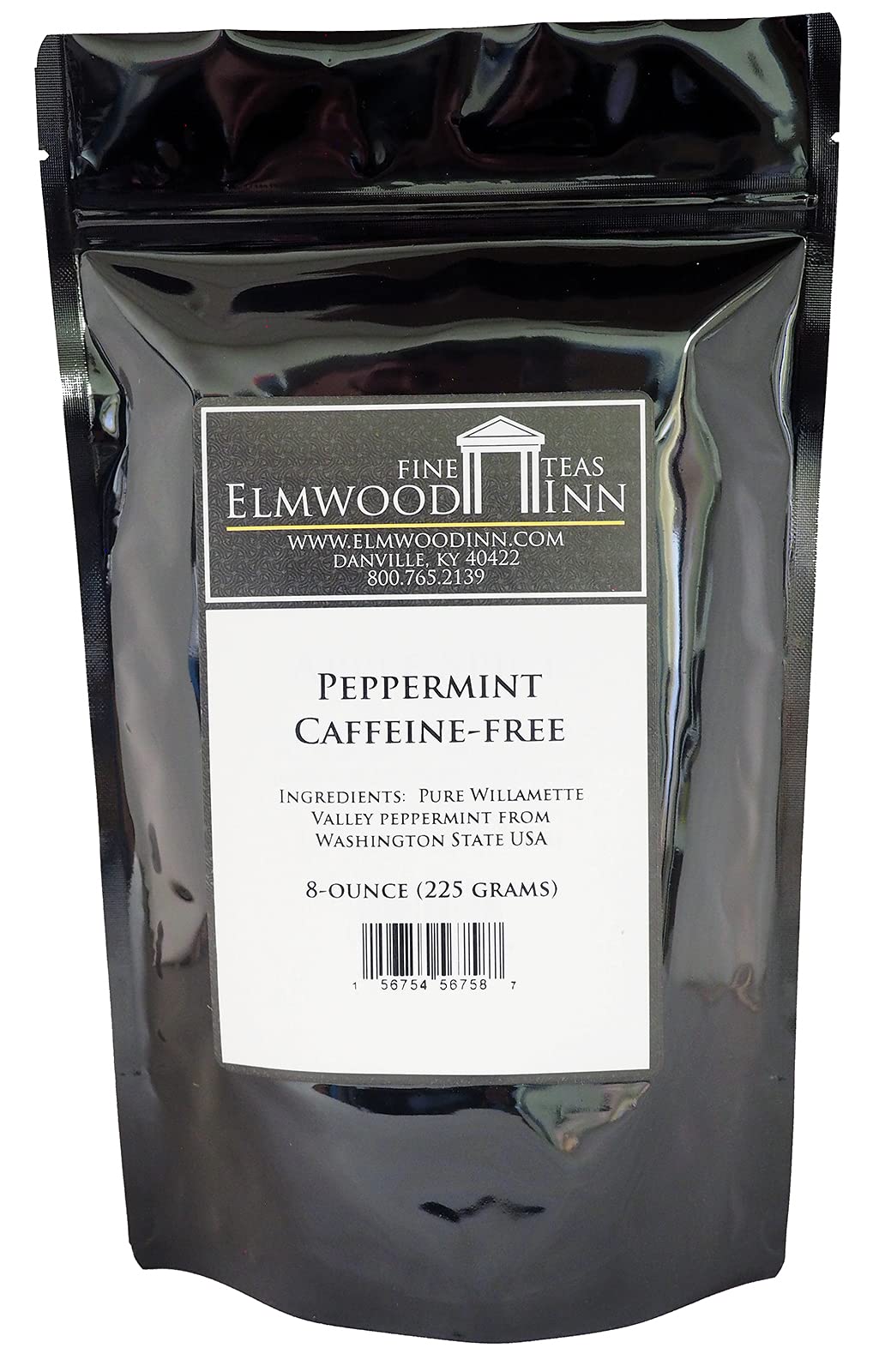 Elmwood Inn Fine Teas, Peppermint Caffeine-Free Herbal Tea, 8-Ounce Pouches