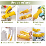 Vsootal 8 Pairs Reusable Household Cleaning Gloves, Rubber Kitchen Dishwashing Gloves,Extra Thickness, Long Sleeves, for Washing Dishes, Pet