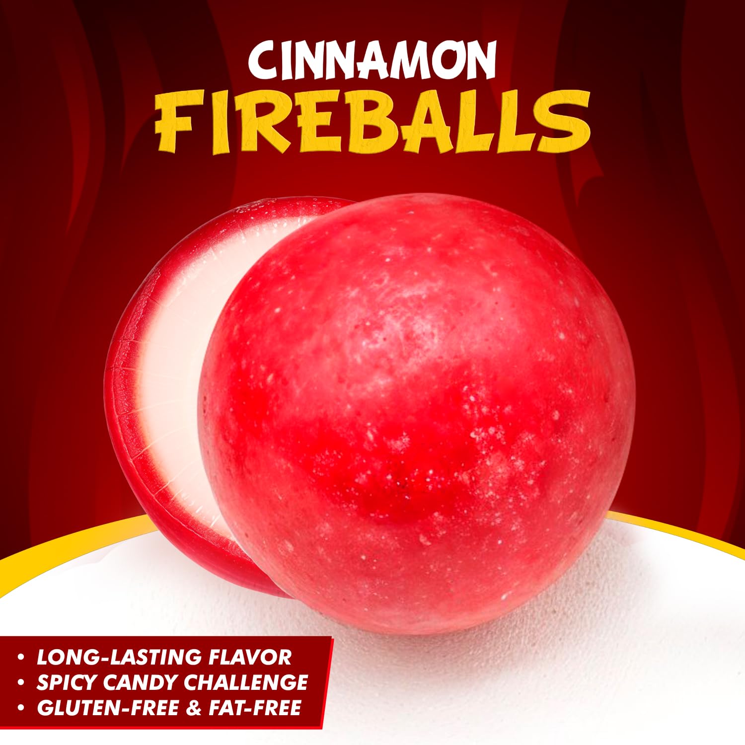 Fireball Candy 2 lb - in Bulk Resealable Bag, Hot & Spicy Cinnamon Hard Candy, Individually Wrapped