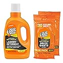 DEAD DOWN WIND Unscented Laundry Detergent Combo (40oz Liquid Detergent & 1-30ct Dryer Sheet) - Hunting Scent Control - Durable Hunting Scent