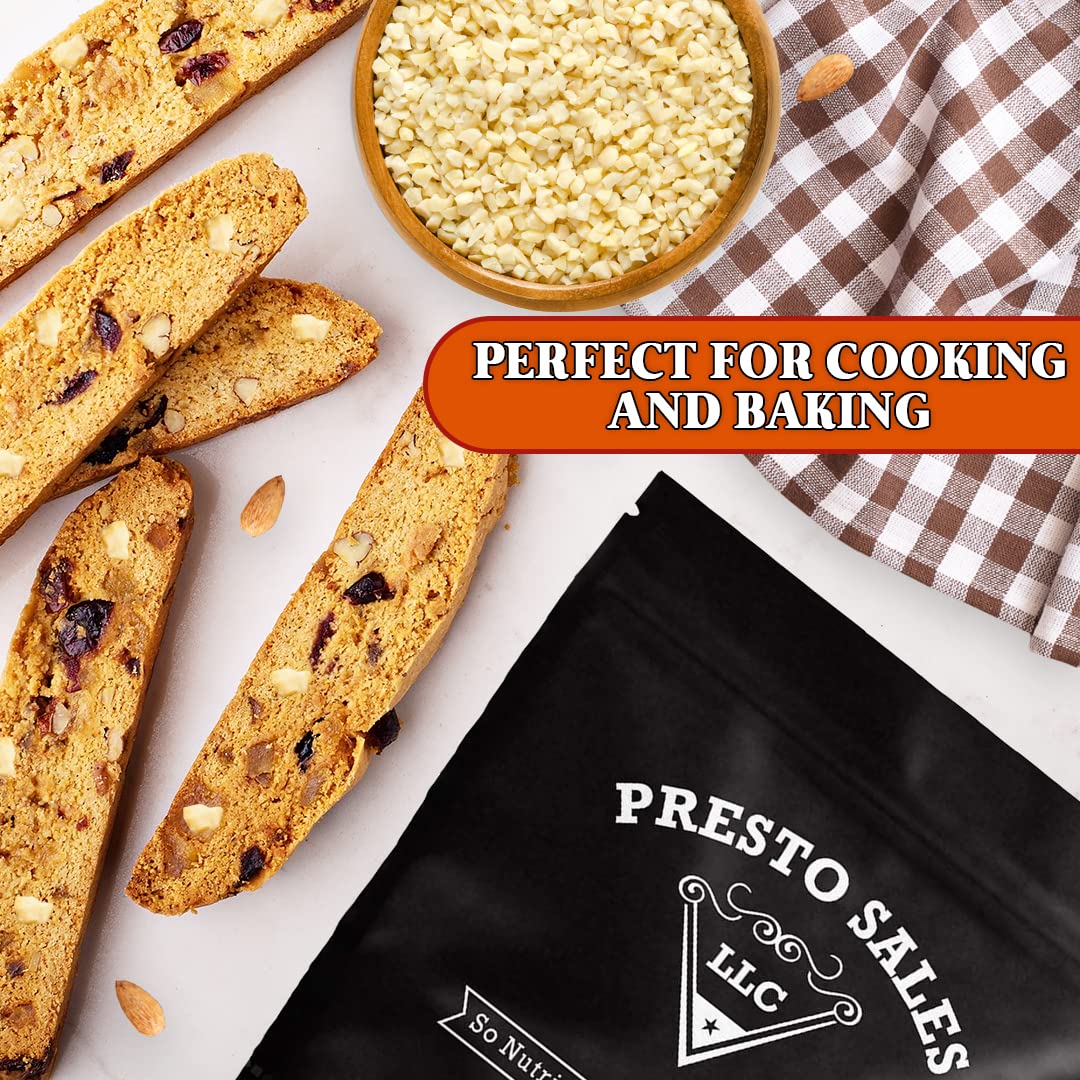 Presto Sales Chopped Almonds Raw, 16 oz | All Natural Blanched Almonds | High Protein, Keto, Non GMO | Packaged in Resealable 1 lb Pouch Bag