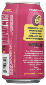 Waku, Tea Prebiotic Herbal Passion Fruit, 12 Fl Oz