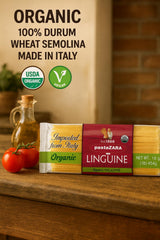 PASTA ZARA - Linguine - Organic - 100% Italian Pasta, Made with Durum Wheat Semolina Flour, Non GMO, Kosher (1 LB. BAG) - Consistently al Dente.