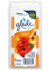 Glade Wax Melts Air Freshener - Hawaiian Breeze - 6 Count Wax Melts Per Package - Net Wt. 2.3 OZ (66 g) Per Package - Pack of 3 Packages
