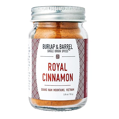 Burlap & Barrel Royal Cinnamon - Intense Sweetness & Spiciness of Vietnamese Cinnamon Powder & Spice - As seen on Shark Tank - 1.8oz Glass Jar